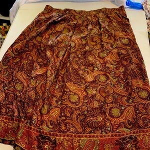 SZ 18 Midi Skirt,Lagenlook,Paisley,Rich Medley of Colors! Light -Weight 38”x 32”